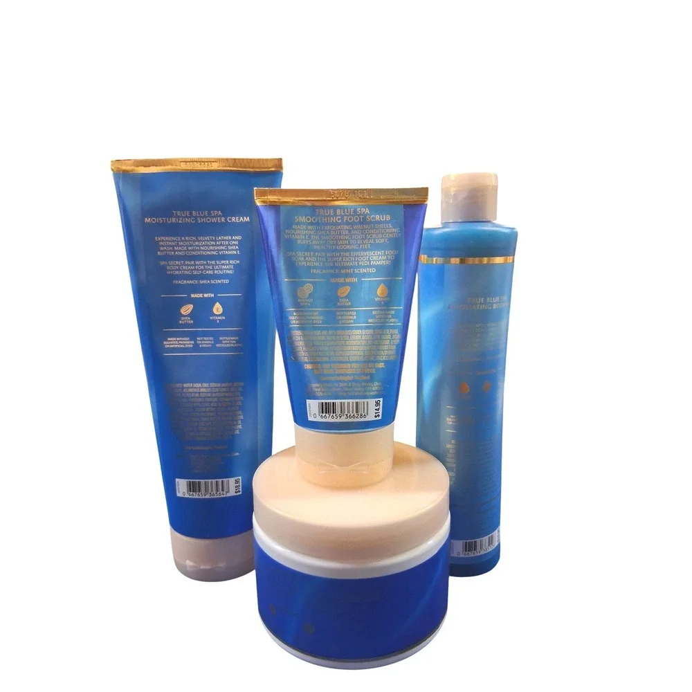 True Blue Spa Bath & Body Works 4pcs Bundle Relax Lounge FOOT Soak‎ Exfoliate
